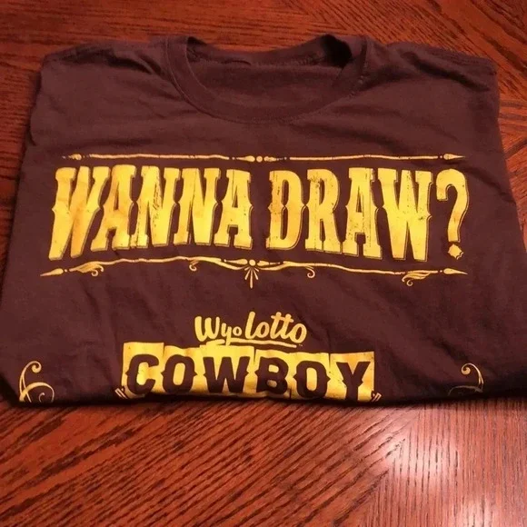 Wanna Draw? Cowboy Draw Wyoming’s Game Tee Shirt - Picture 4 of 5